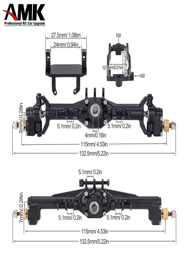 امك محور بوابة TRX4M ممتد من AMK بطول 20 مم، محور TRX4M مصنوع من الألومنيوم بتقنية CNC بوزن 109.6 غرام، محاور بوابة TRX4M مع خيارين لتركيب المؤازرة، قطع غيار ترقية محور TRX4M لسيارات الزحف التي تعمل بالتحكم عن بعد بمقياس 1/18 - Image 3